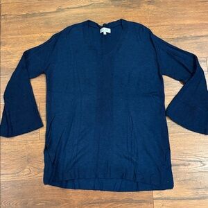 Joan Vass Deep Blue Knit Top